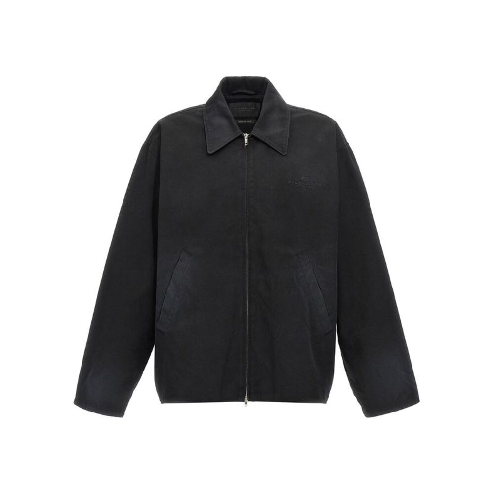 Balenciaga Black Cotton Full-Length Men's Jacket
